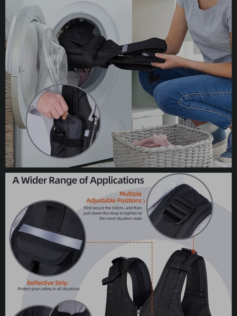 Adjustable Black Weighted Vest for Men Or Women Exercise & Training - Picture 5 of 5